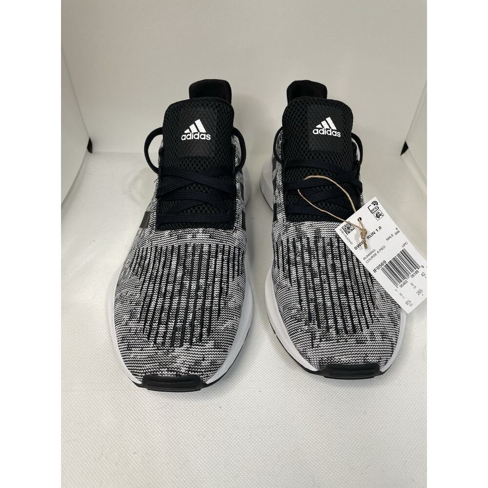 BNWT Adidas Swift Run 1.0 Black White - Mens 8.5 - Picture 2 of 9